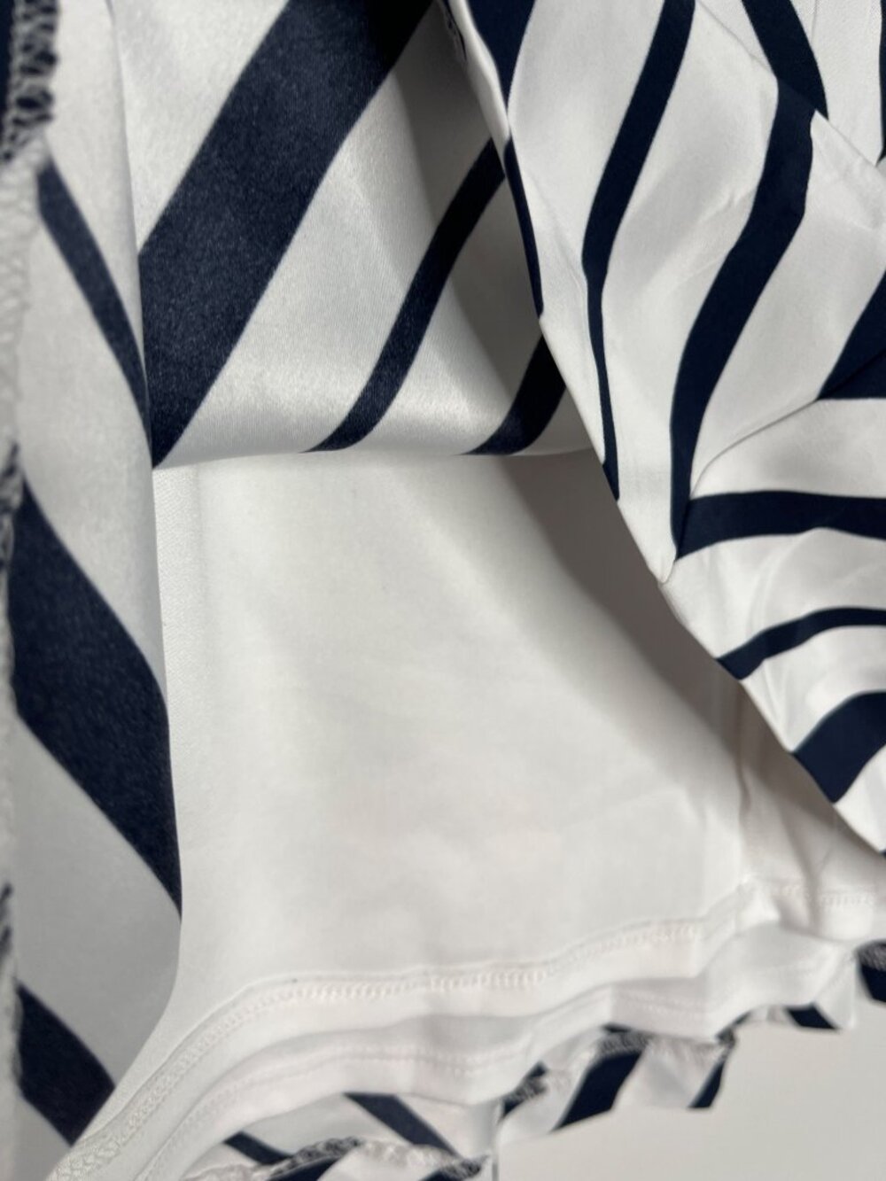 Lane Bryant Plus 22 Chevron Stripe Flare Skirt Navy White Side Zip - Picture 7 of 10